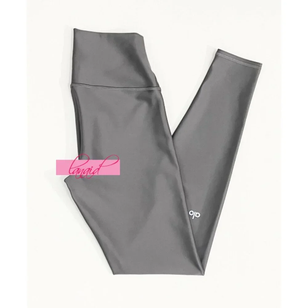 Alo High-Waist Airlift Leggings Fog Hi-Rise Waisted Tights Full-Length Skinny S